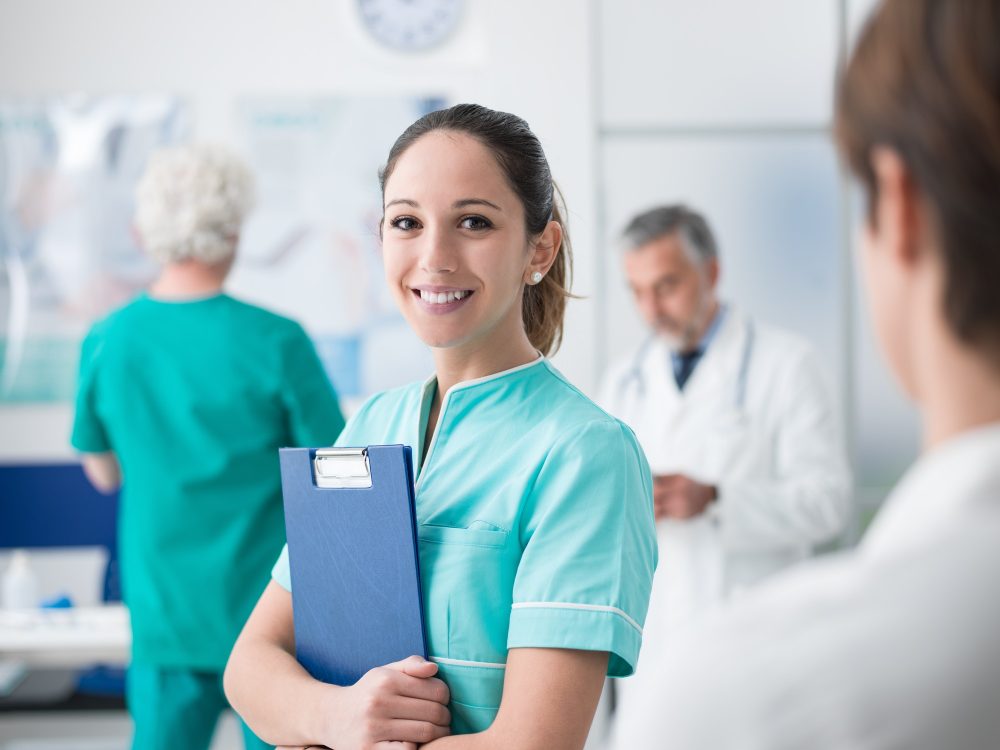 Young nurse working at the hospital